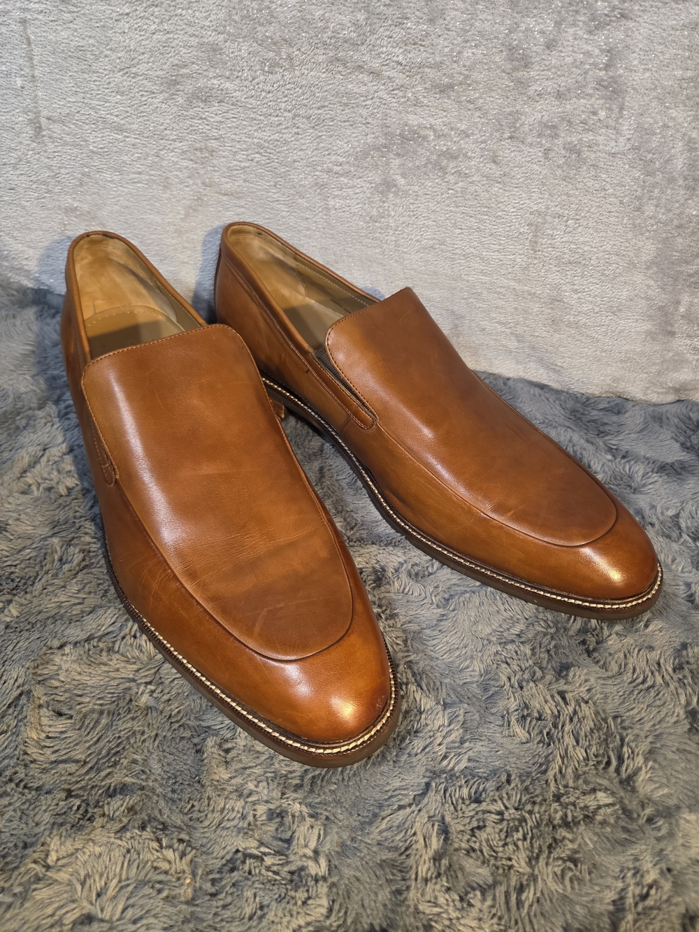 Cole Haan Men's Cognac Leather Slip-On Loafers